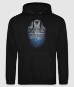 Metal Cross – Blåt tryk hoodie