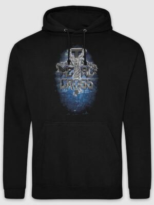 Metal Cross – Blåt tryk hoodie